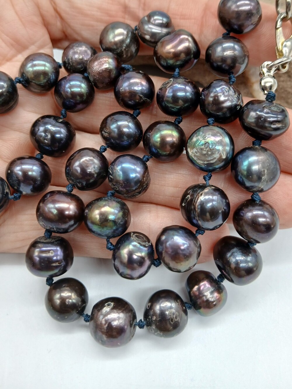 Unique Vintage Jewelry Natural Pearls Irregular Black Tahitian Pearl - Picture 10 of 12